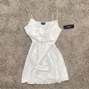 bebe White Pearly Silk Dress Size XL